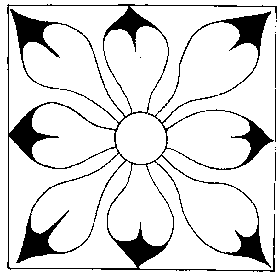 圖8①—② 漢代山東沂南畫像石墓藻井上的蓮花圖案