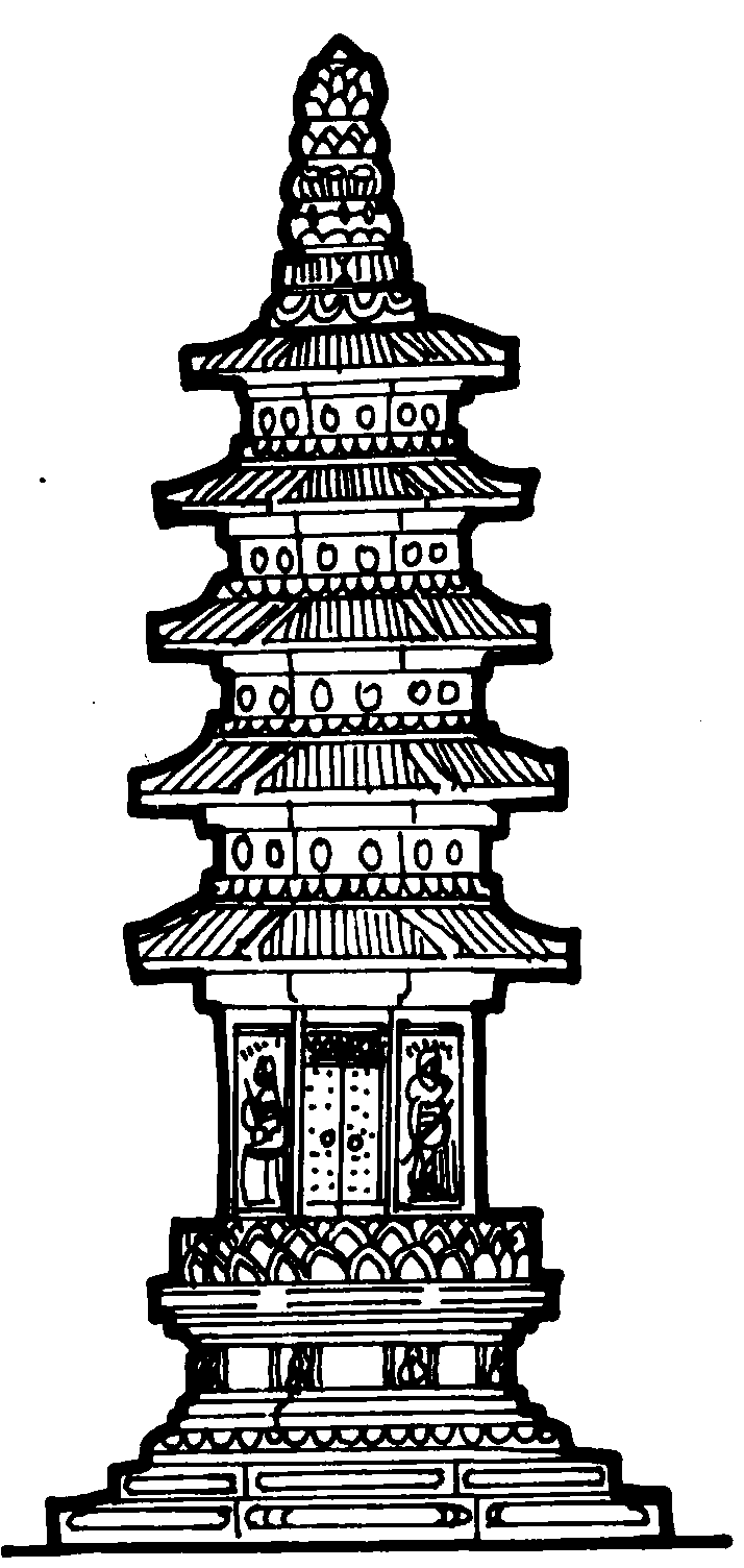 174 唐代山西平順縣紫峰山明惠大師塔上的蓮花圖案