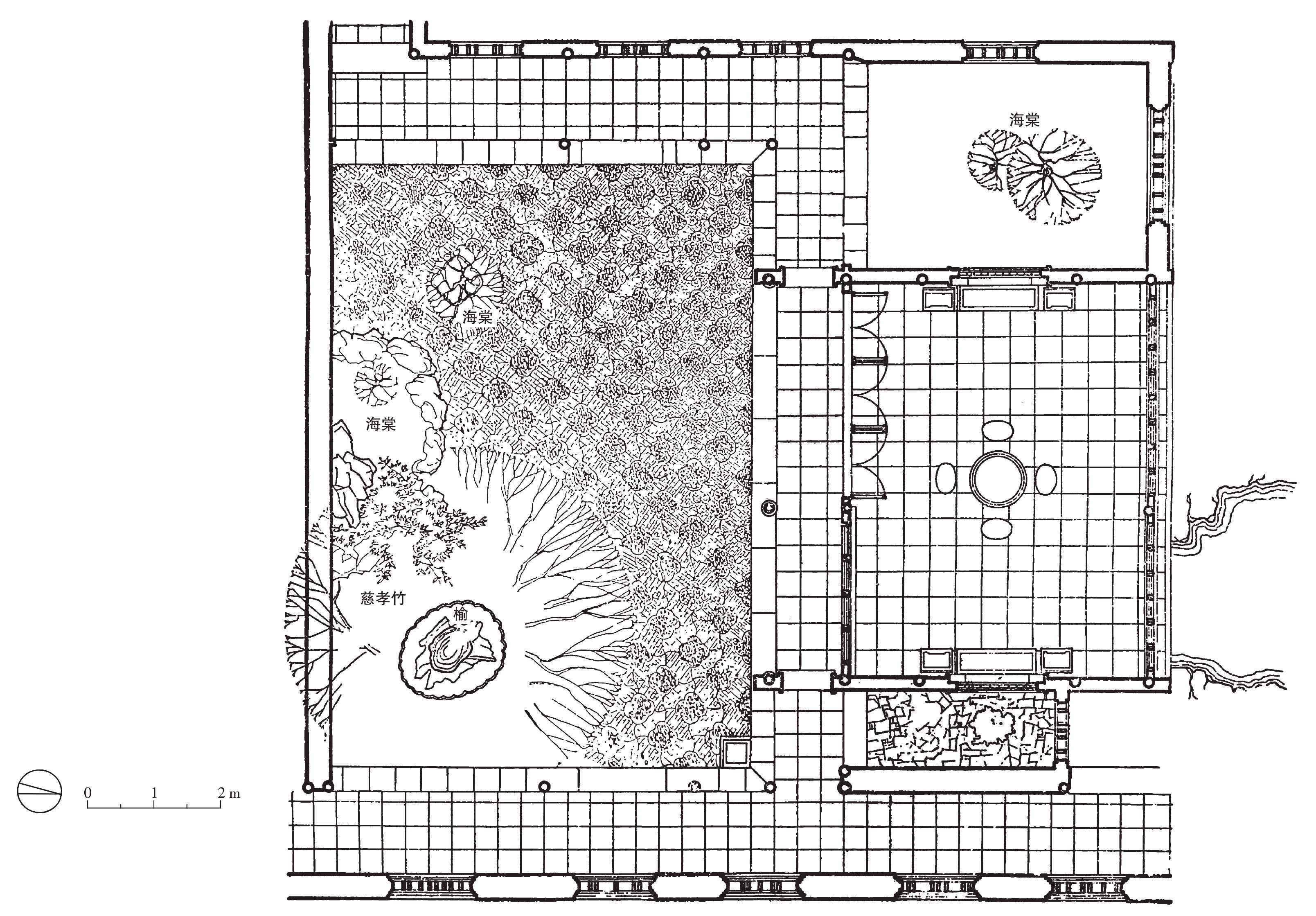 拙政園海棠春塢平面圖