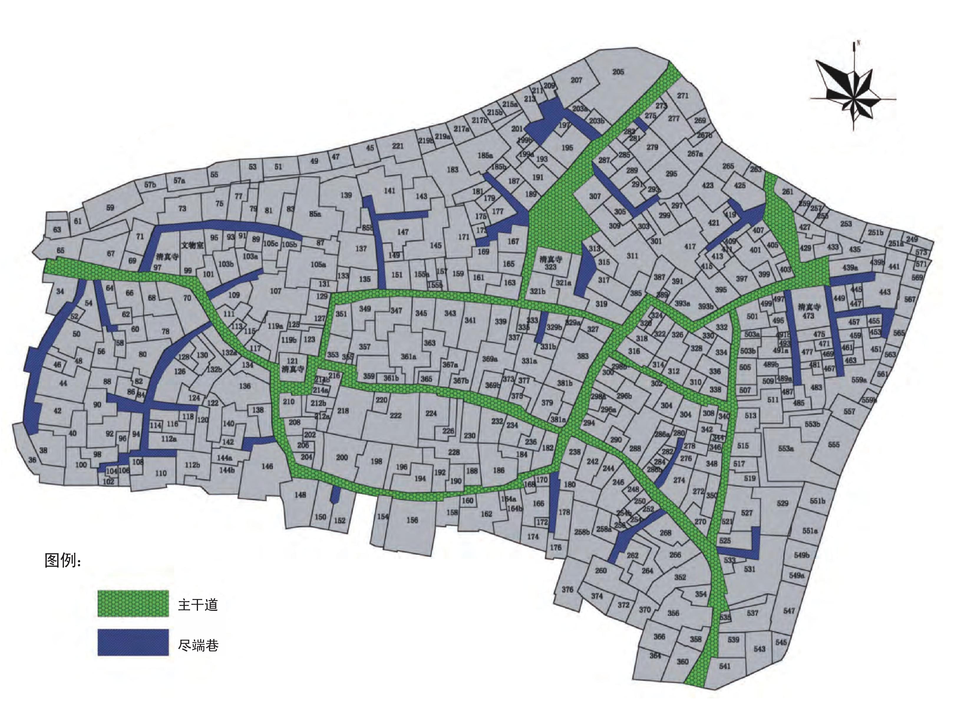 高臺民居道路現(xiàn)狀及分級圖