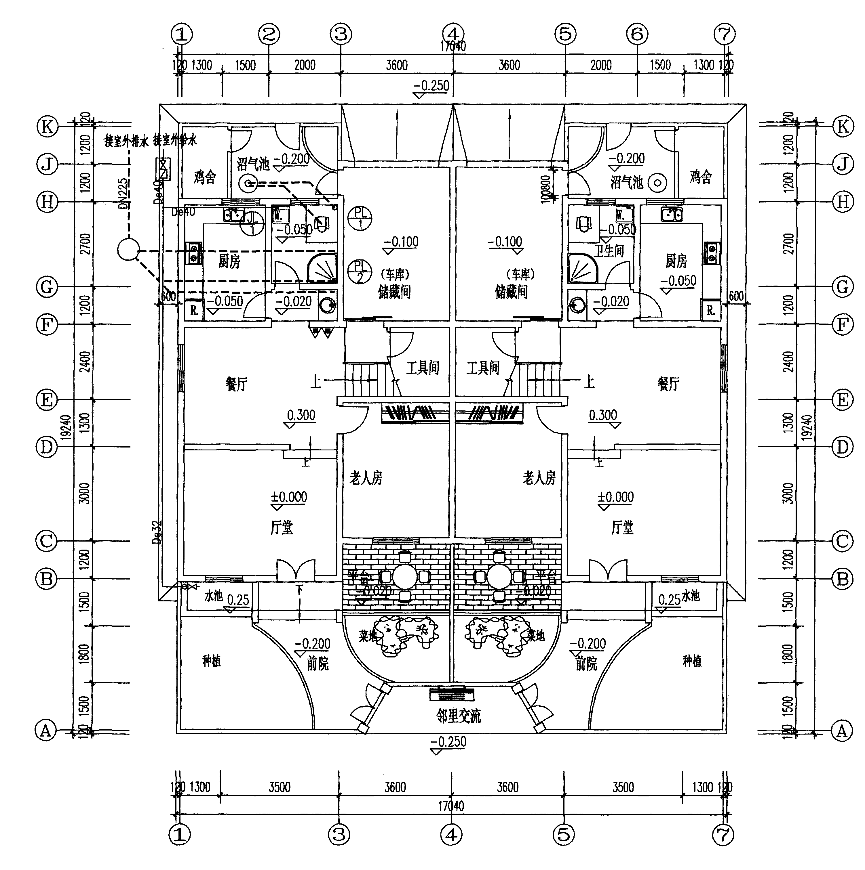 一層平面 給排水系統(tǒng)圖