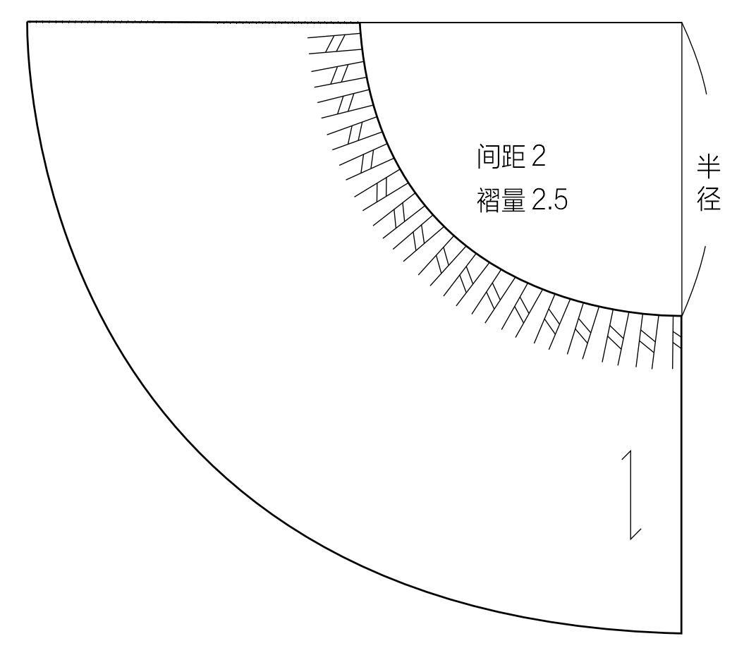 高腰打褶裙制圖