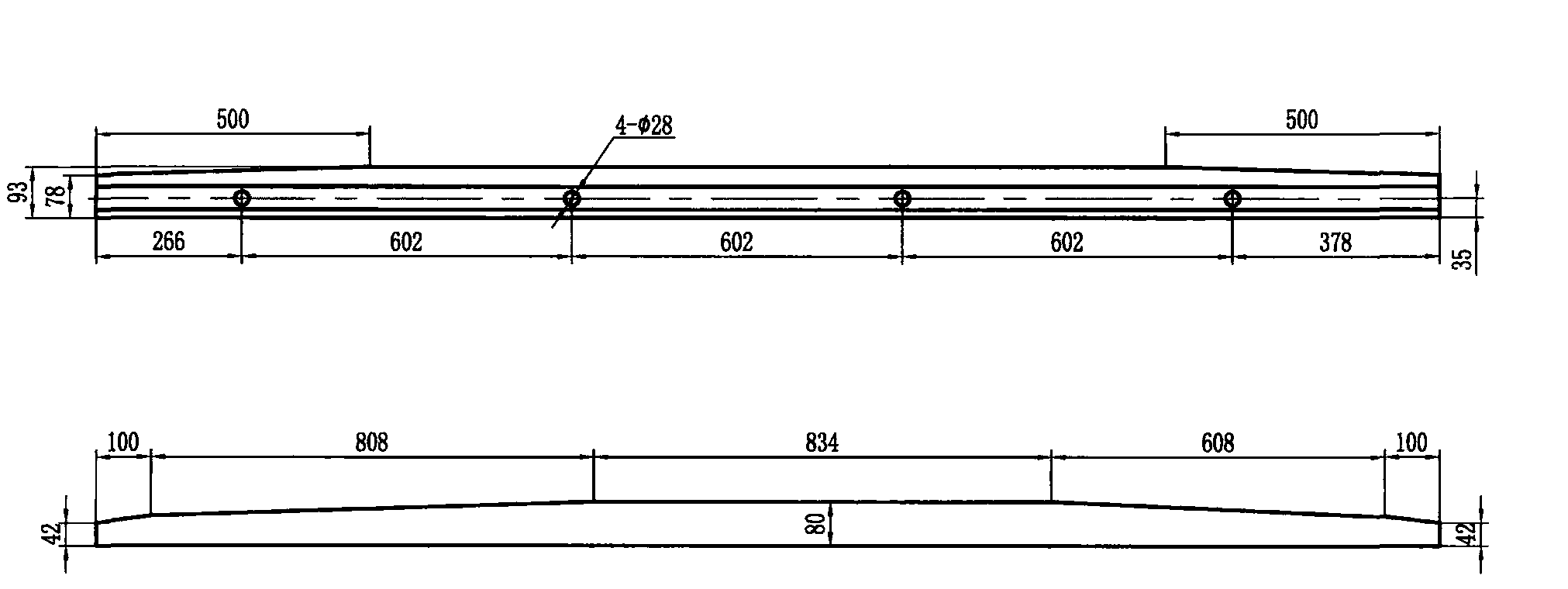 50kg/m鋼軌6號對稱道岔轍叉及護軌 護軌