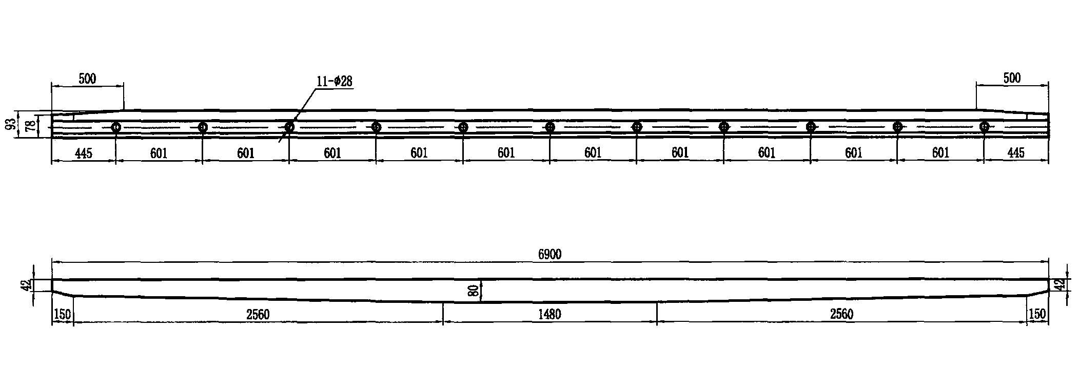 60kg/m鋼軌12號(hào)(VZ120)復(fù)式交分道岔 槽型護(hù)軌