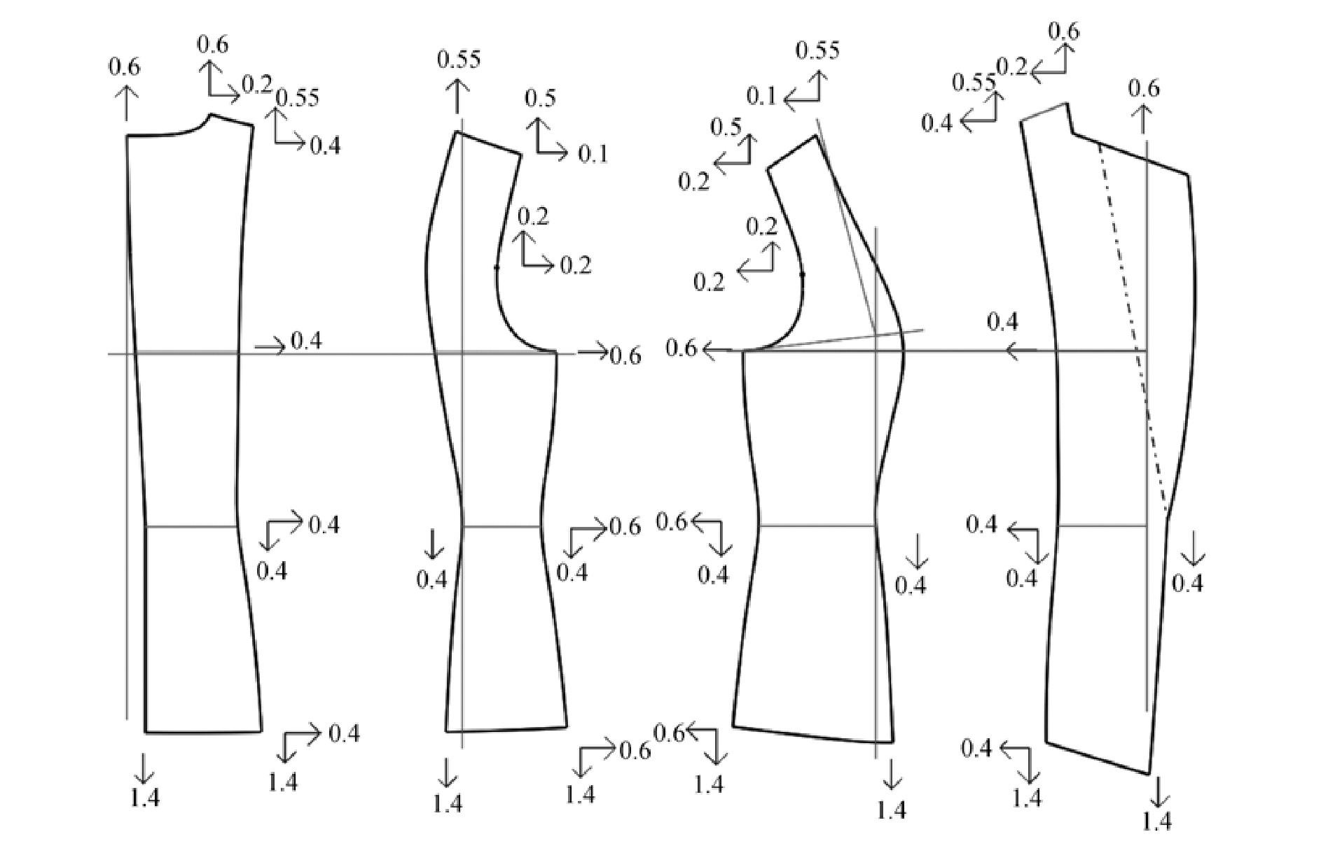 第二節(jié) 公主線四開身斜方角女西裝紙樣設(shè)計